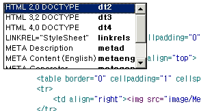 키워드가 아닌 곳에서 Ctrl+J 를 눌렀을 때 뜨는 코드 템플릿 목록