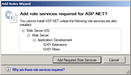 역할 추가 마법사 (Add Roles Wizard) : ASP.NET 의 종속성