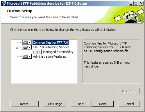 FTP7 설치 마법사 : Custom Setup