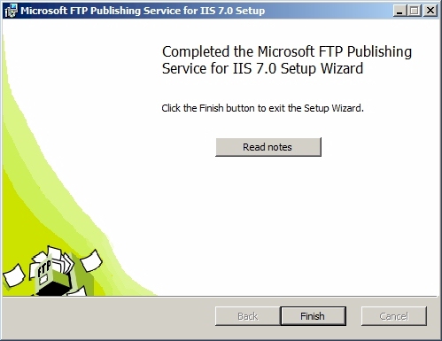 FTP7 설치 마법사 : 설치 완료 화면