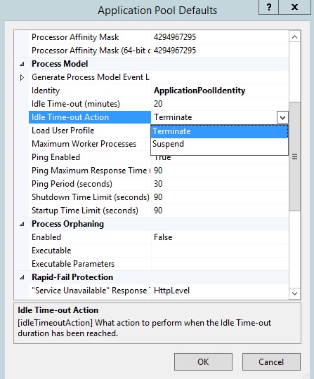 Set idle time-out as default