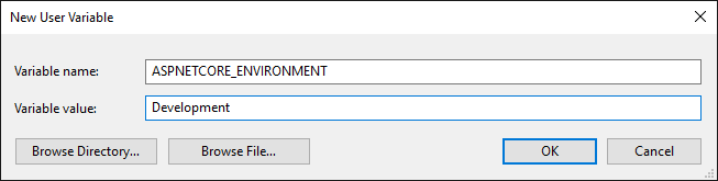 ASPNET Core Environment Variable