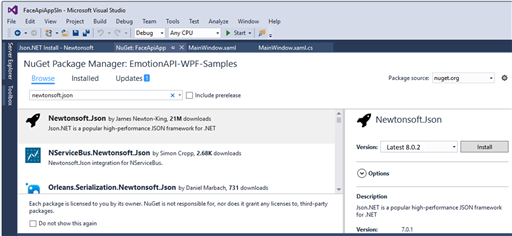 Browse to NuGet Package