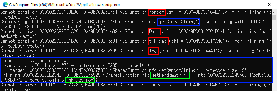 Edge - 명령 프롬프트 스위치 - 콘솔 stdout - Fixed Property 100,000회